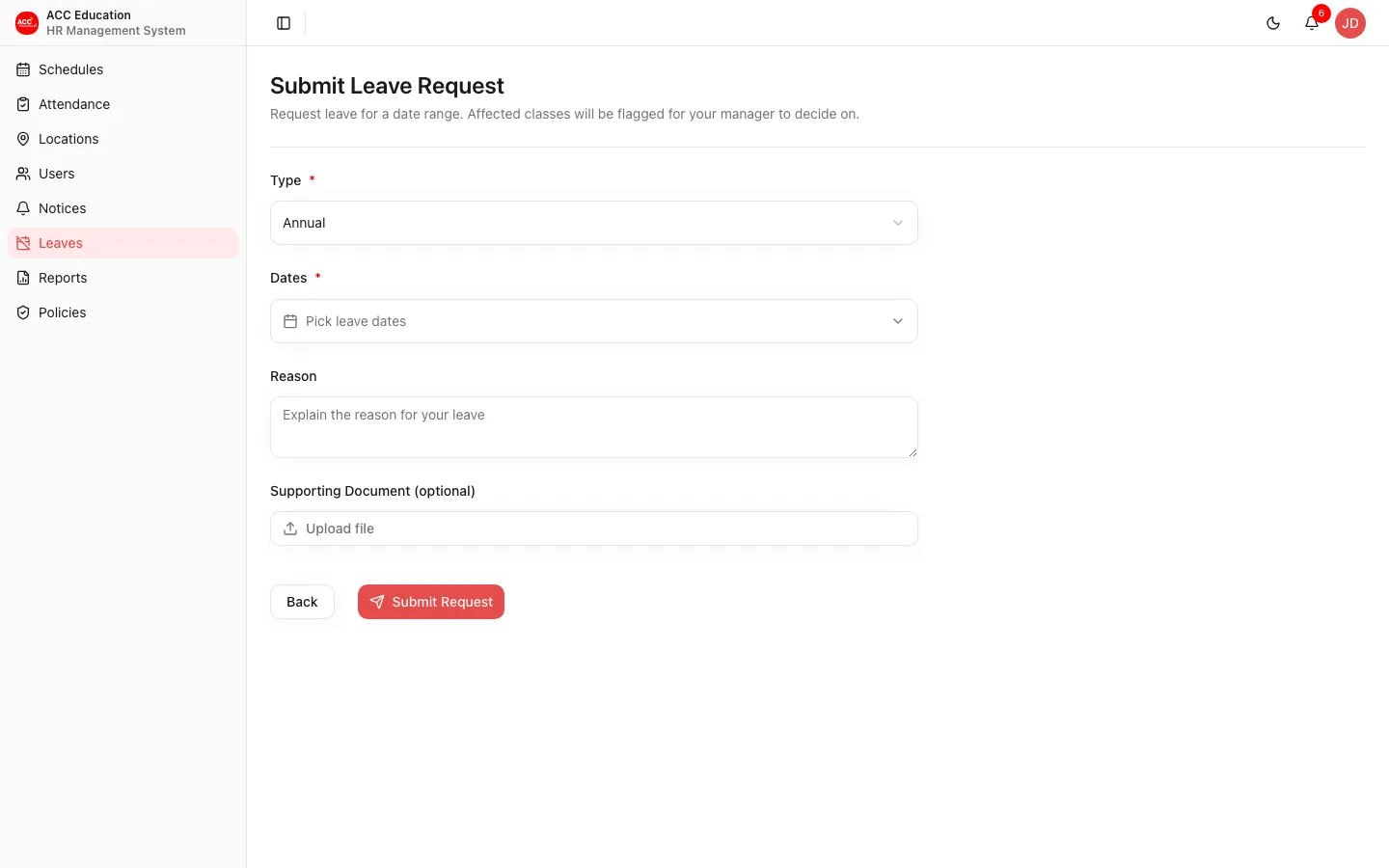 Request Leave