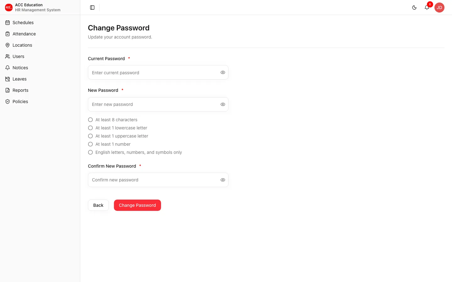 Change Password