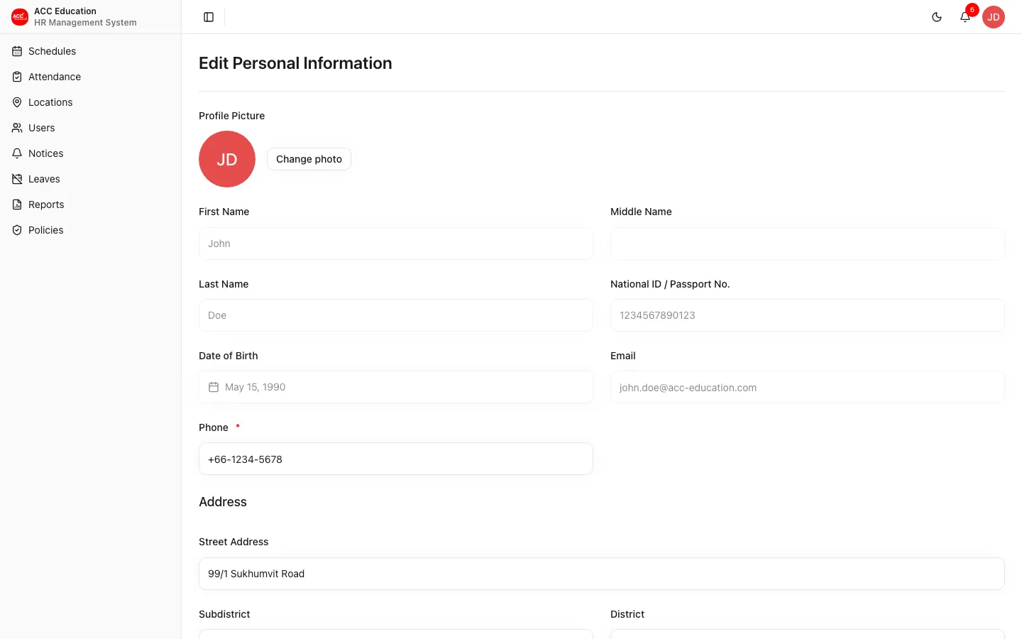 Edit Profile
