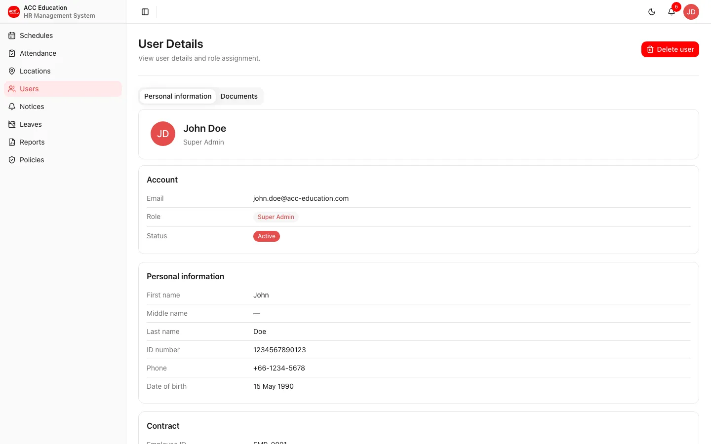 User Detail